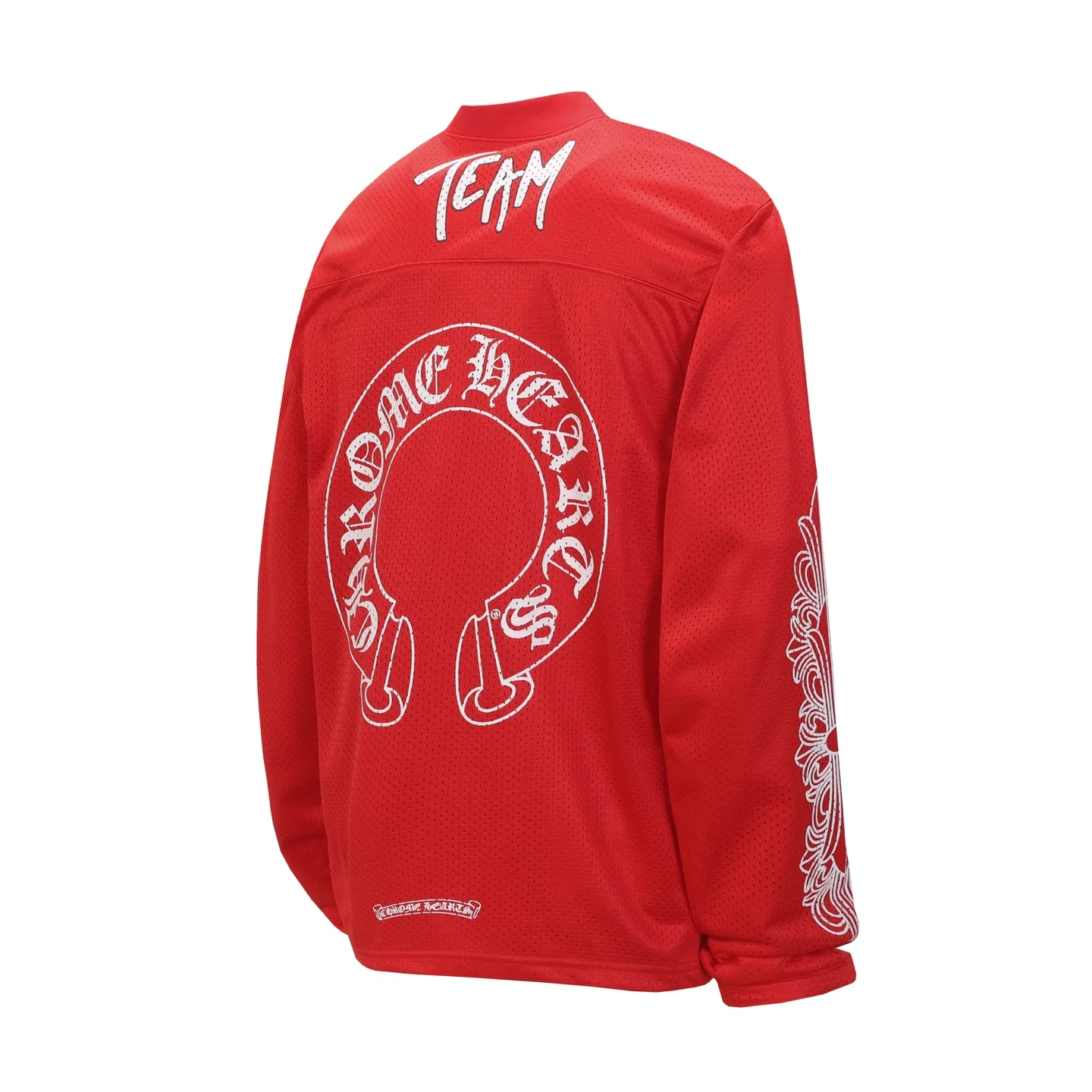 P190 Chrome Hearts CH Chrome Hearts popular Sanskrit printed mesh double-layer ice hockey jersey sports suit. Uses direct injection imported machine printing. Hardware and accessories are all ground and customized. Correct configuration. Black 2025 Chrome Hearts authentic packaging. 300 grams of custom-dyed mesh. Large version. Loose and stylish. Different from lower versions, slim and long version with upper body and hip stretch. 100% commitment: top quality. Not fast food. Highest version on the market. Top quality - different from ordinary versions on the market. If you care about quality, you should also respect the price. Absolutely 0 after-sales service and 0 return rate so far. It’s hard not to love the style - 300g mesh custom-dyed fabric - Correct high-density main mark, washed tag, hand-sewn